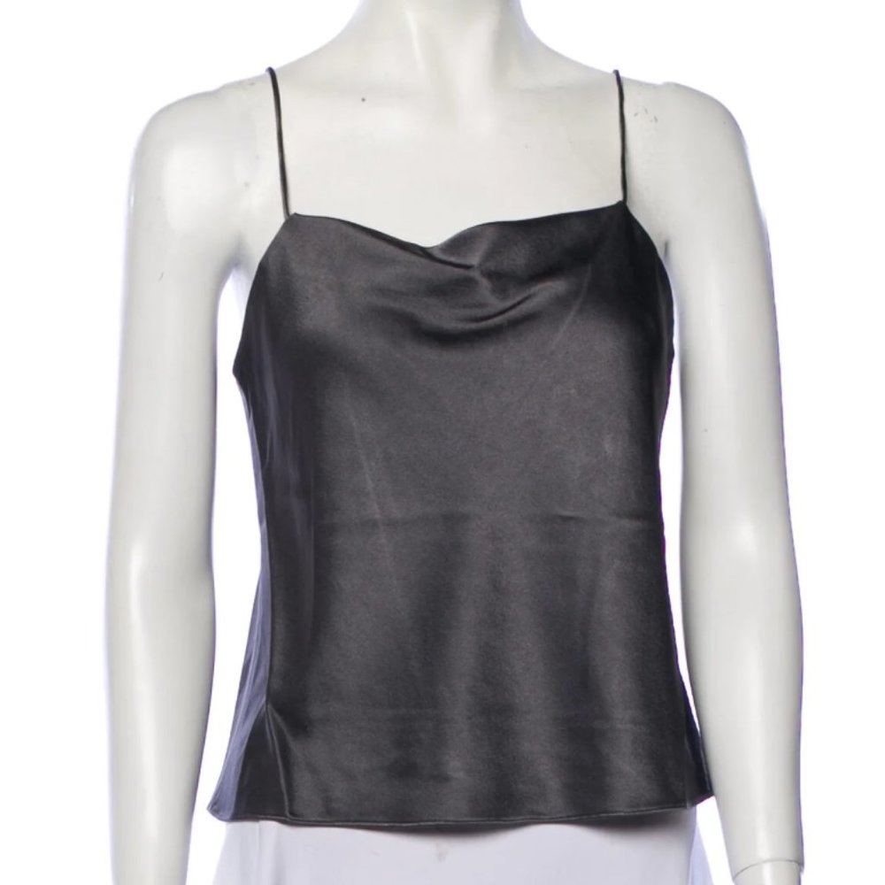 Alice + Olivia Air by Stacey Bendet Grey Silk Layered Tank Top